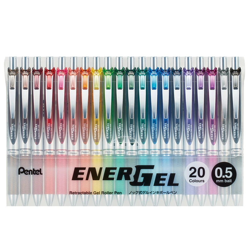 Imagem -02 - Aniversário Limitado Caneta Japonesa Pentel Enelgel 20 Cores Limitadas Canetas de Gel Bln75z 0.5 mm Canetas Retráteis Novidade 20 °