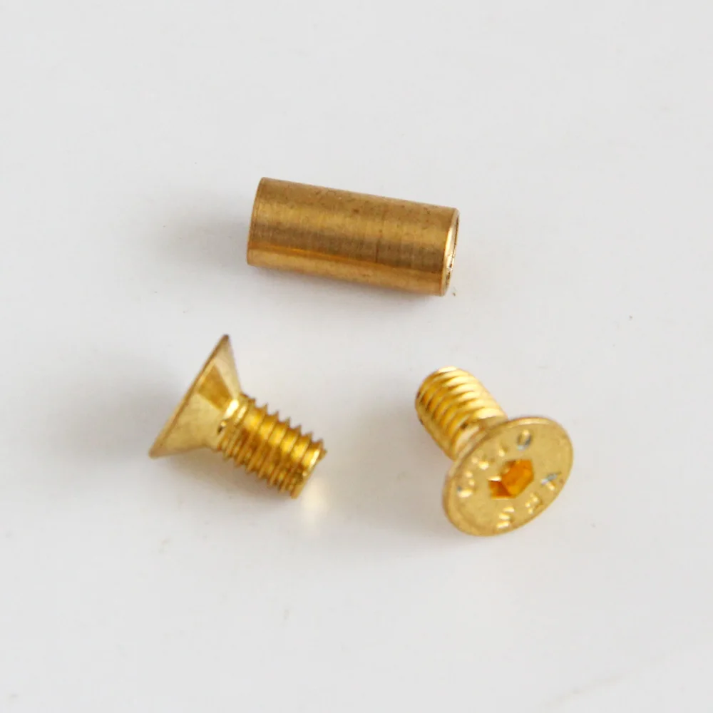 Imagem -03 - Flat Hex Cabeça Parafusos Latão Parafuso Rebite Faca Handle Bloqueio Placa de Fixação Faça Você Mesmo 10 Pcs Lot