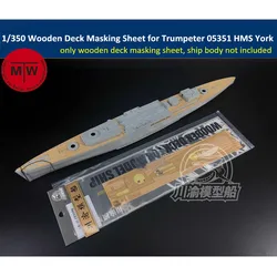 1/350 Scale Wooden Deck Masking Sheet for Trumpeter 05351 HMS York Battleship Model Kit TMW00047