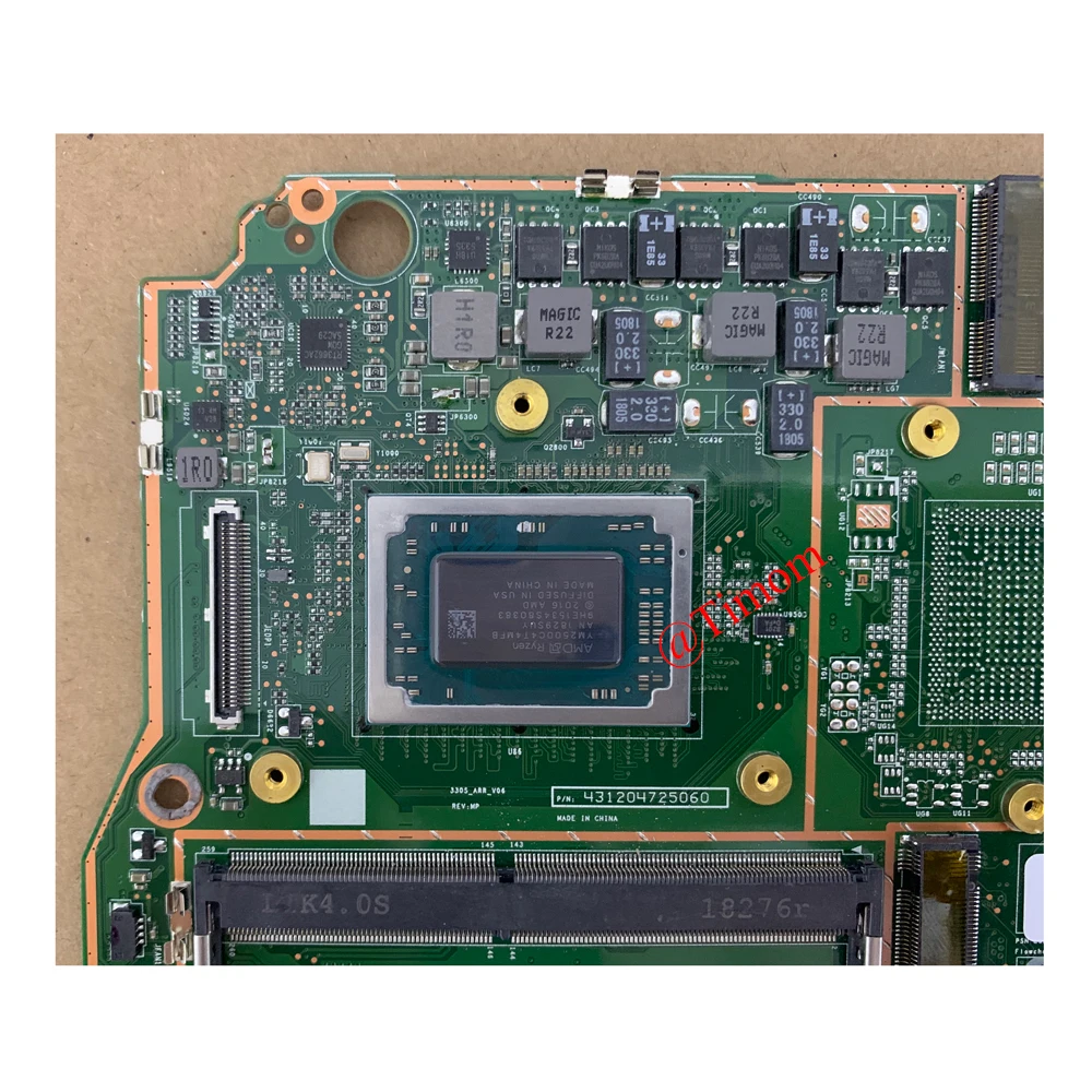 R5-2500U 4G for Ideapad 330S-15ARR 81FB Lenovo Laptop Integrated Motherboard 5B20R27416 5B20R27421