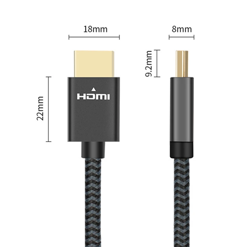 HD-2.0V Cable 1Ft 30cm 2K 8k 4K 60Hz Short Cable With Braid And Alloy Shell HDMI-Compatible UHD TV Blu-ray Xbox PS4/3 PC