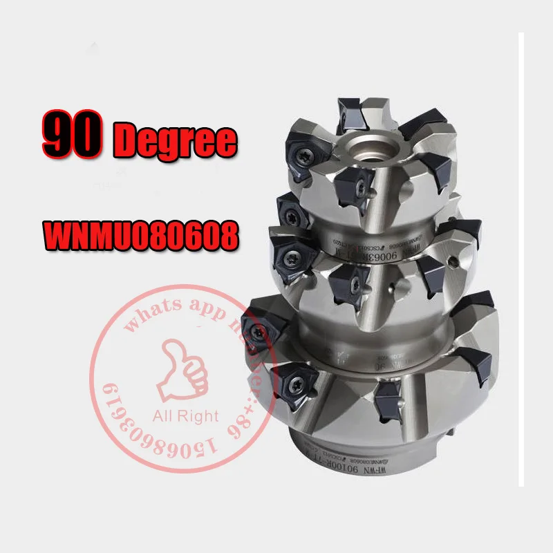 

90 degree double-sided hexagonal plane milling cutter disc WNMU080608 blade instead of APMT1604 fast feed milling cutter blade