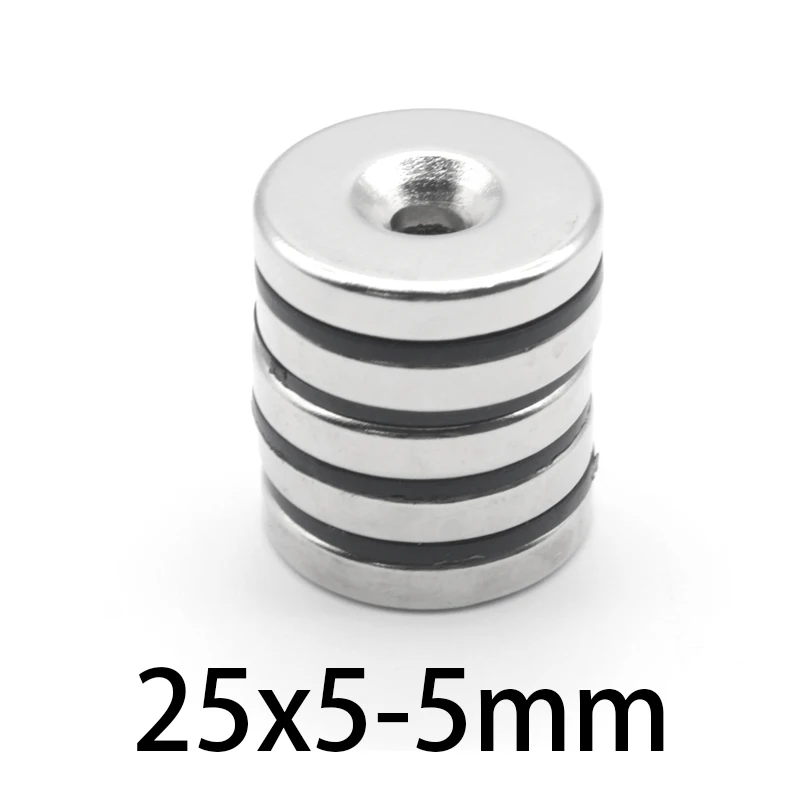 N35 25*5-5mm Neodymium magnetic  25x5-5mm NdFeB Strong Magnets 25*5 mm Hole 5mm Round Countersunk Round hole Fridge