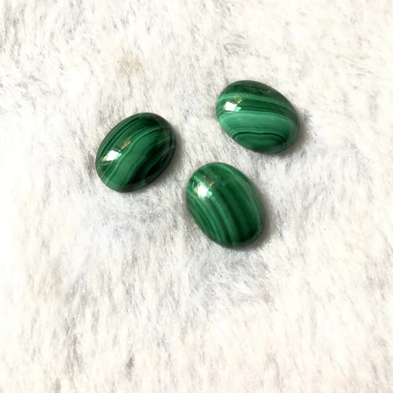 100% Natural Malachite Bead Cabochon 5x7,8x10,10x14 12x16,13x18,18x25,22x30mm Oval Gem Stone Jewelry Cabochon Ring Face,2pcs/lot