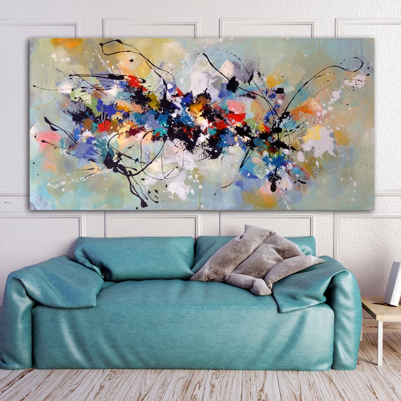 

Abstract Oil Paintings print on Canvas Colorful Wall Art Posters and Prints Cuadros Pictures for Living Room Decor No Frame