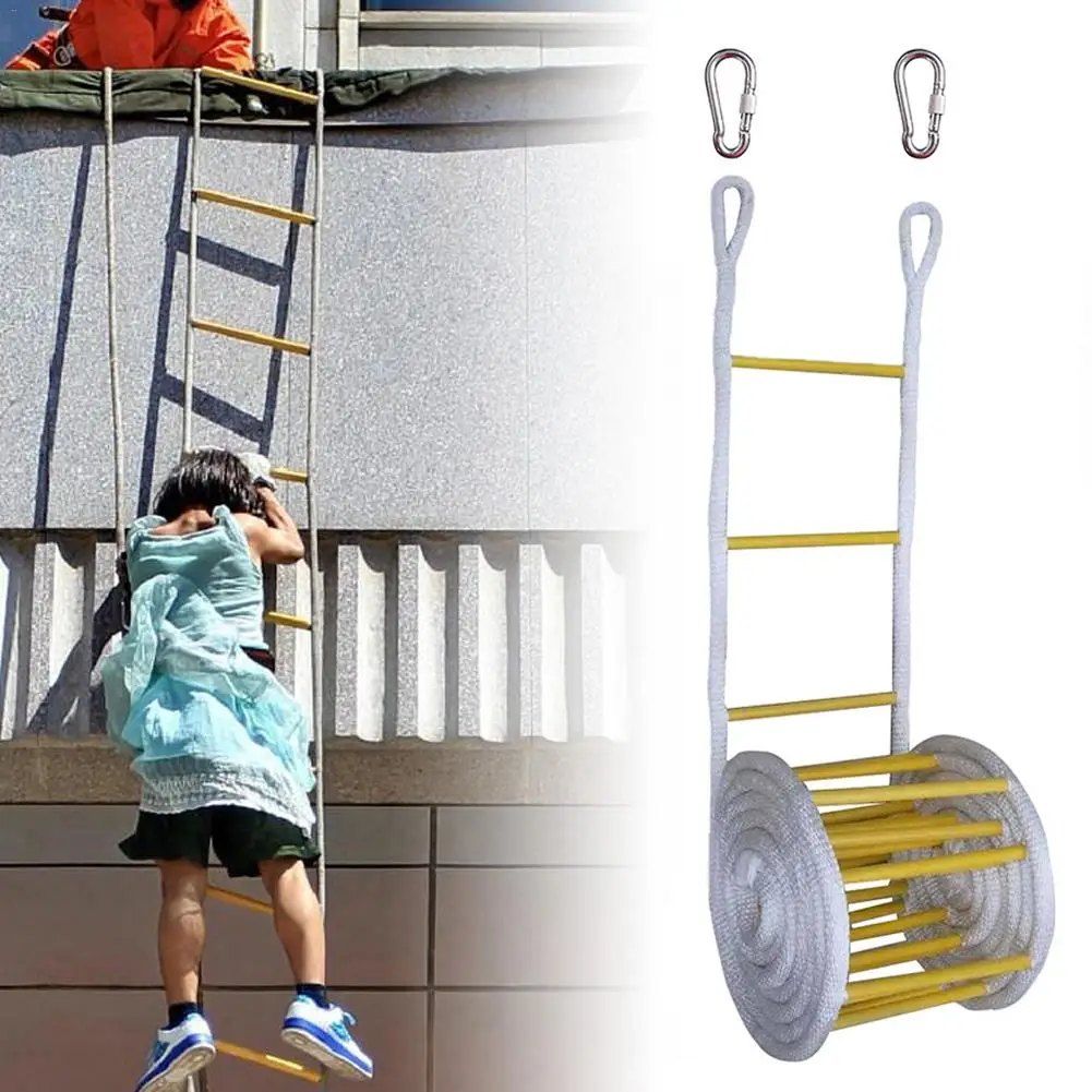 15m Emergency Safety Ladder With Hook Carabiner High Quality Universal For Children And Adults Escape From Window And Balcony