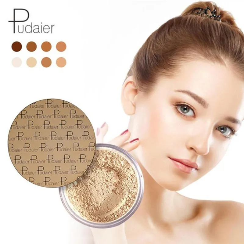 ON SALE-Pudaier Makeup Face Loose Powder For Women Dark Skin Long Lasting Whitening Bronzer Contour Nude Base Setting Powder