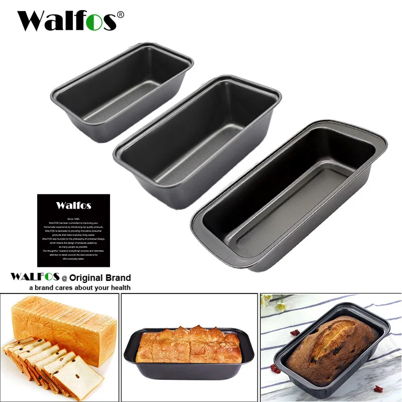 WALFOS 1pc Loaf Pan Rectangle Toast Bread Mold Cake Mold Carbon Steel Loaf Pastry Baking Bakeware DIY Non Stick Pan Baking