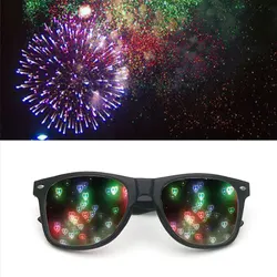 Stars Effects Glasses Watch Lights Change to Love Heart Shape Night Diffraction Eyewear Fashion Party Magic Sunglasses Women Men