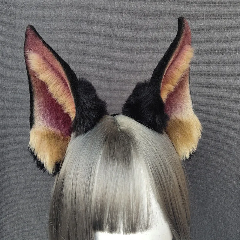 

Black White Dobermann Dog Shiba Ears Hairhoop Headband Headwear For Cosplay Halloween Costume Accessories