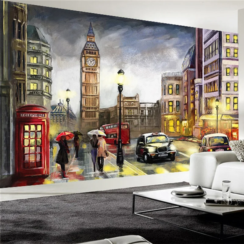 

Custom Any Size Mural Wallpaper 3D Architecture Street Landscape Oil Painting Art Fresco Background Decorative Living Room Cafe