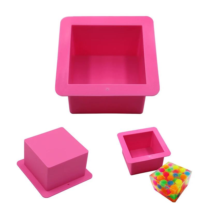 500ML Large Cube Square Silicone Soap Mold Handmade Resin Casting Jewelry Making Tools Ice Cube Pudding Bread Cake Bakeware Mold