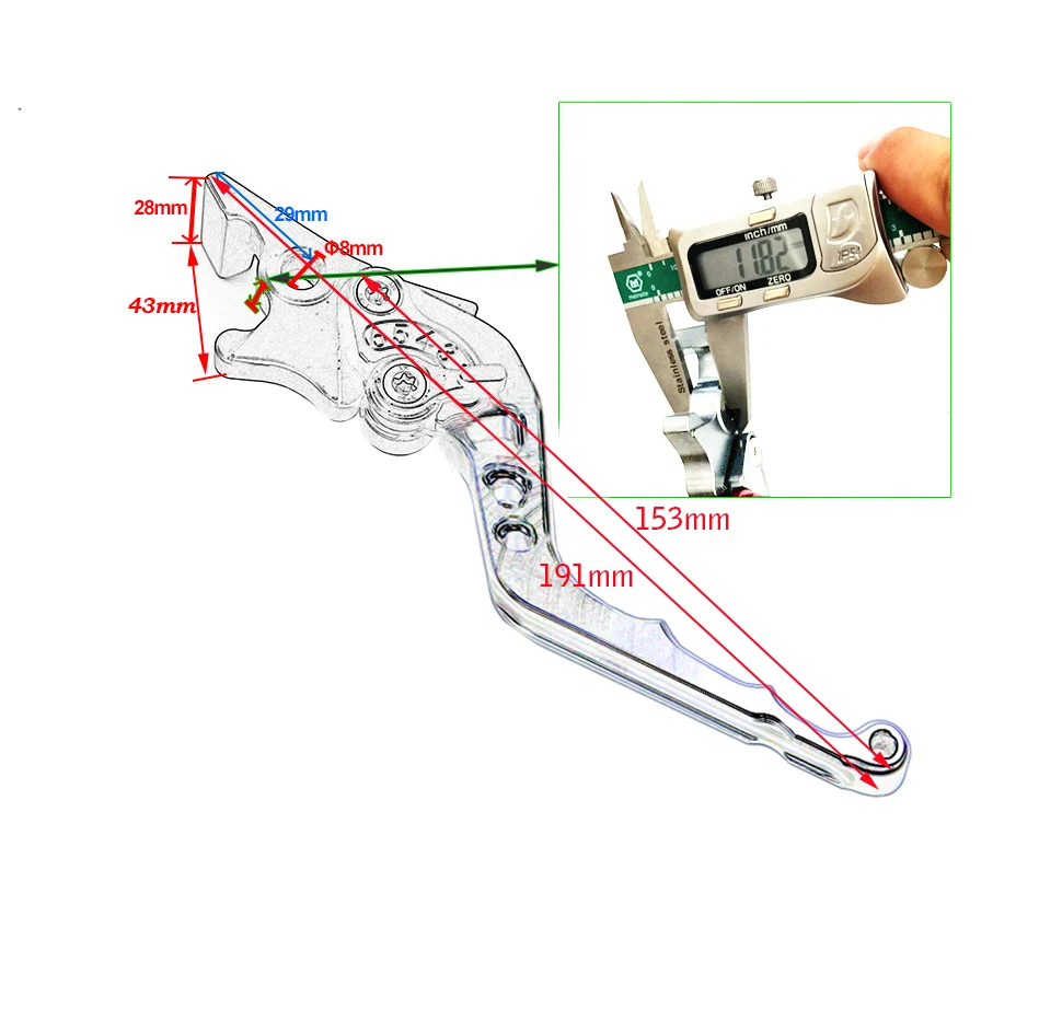 Silver Chrome CNC Aluminum Alloy Motorcycle Double Disc Brake Lever Scooter Bike Modification Lever for Yamaha Universal