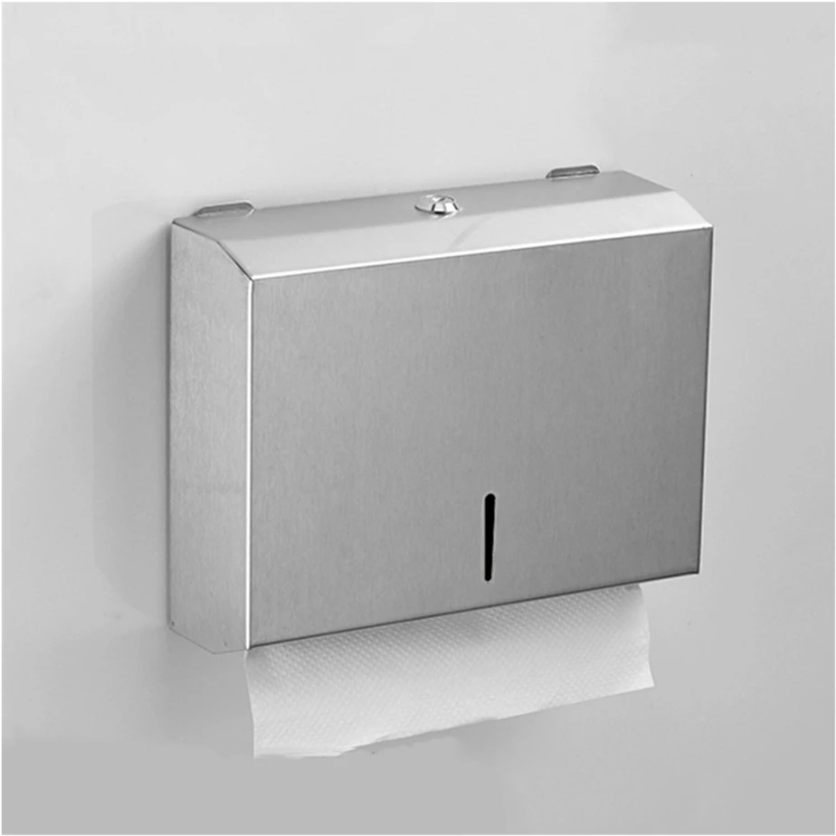 

Black Paper Towel Box Hotel Home Large Capacity Tissue Box Wall Mount 304 Stainless Steel Anti-theft Key Lock Paper Towel Holder