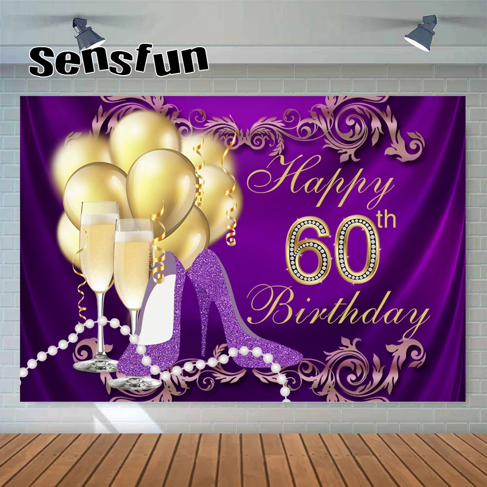 13 خيارًا حلوًا 16 18 سيدة امرأة سعيدة 30th 40th 50th 60th حفلة عيد ميلاد خلفية ذهبي أسود أرجواني بريق خلفية الكبار