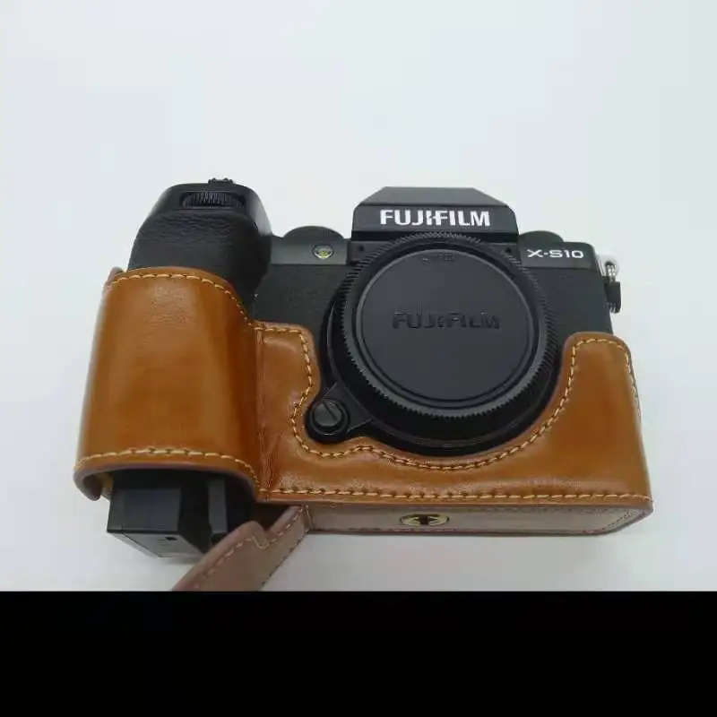 Kamera Video Tas Half Case untuk Fujifilm Fuji XS10 XS-10 Casing Bawah dengan Baterai Buka