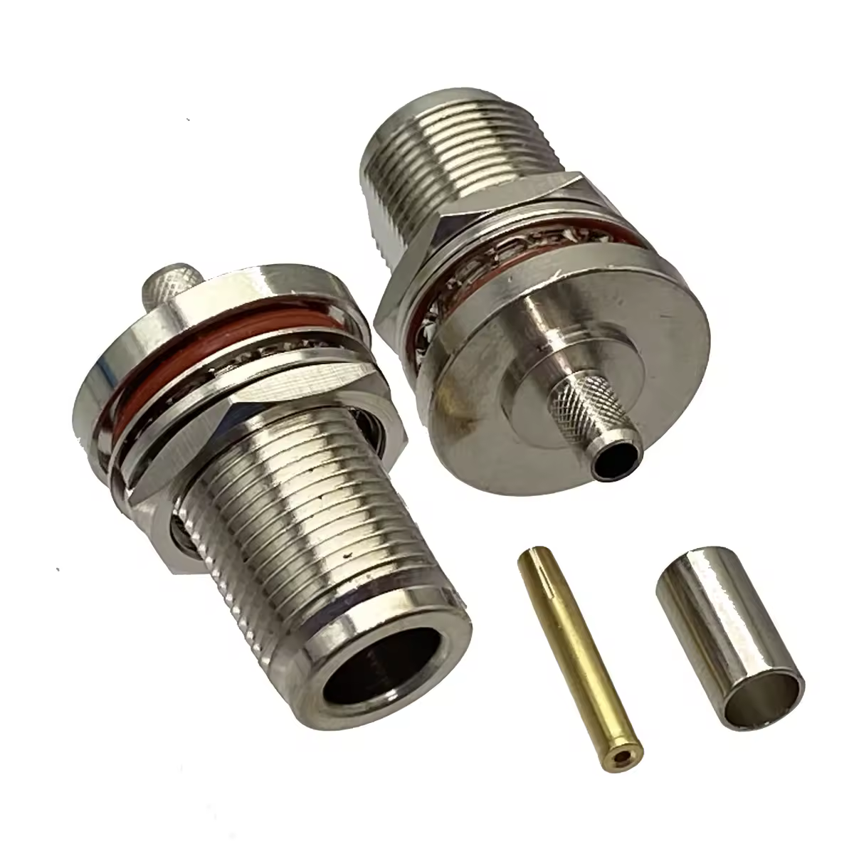 Conector N hembra de 10 piezas, tuerca de mampara, engarce RG58, RG142, LMR195, RG400, Cable Coaxial RF