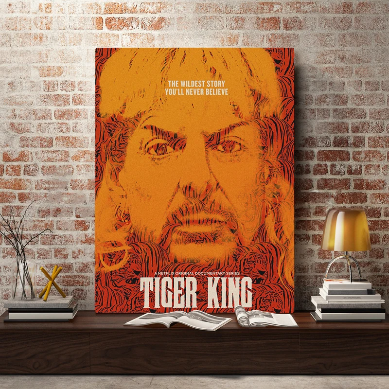 Wall Art Modular Canvas Tiger King Home Decor Character Picture Minimalism HD Printed Vintage Paintings Living Room