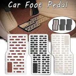 Auto Foot Rest Pedal Plate Floor Carpet Mats Non-slip Stainless Heel Pad For Truck Suv Black Beige Brown Car Accessories