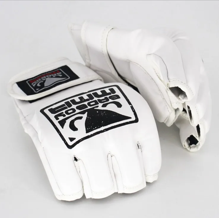 Half Finger Boxing Gloves PU Leather Fighting Kick Boxing Gloves Training Workout Gloves Men