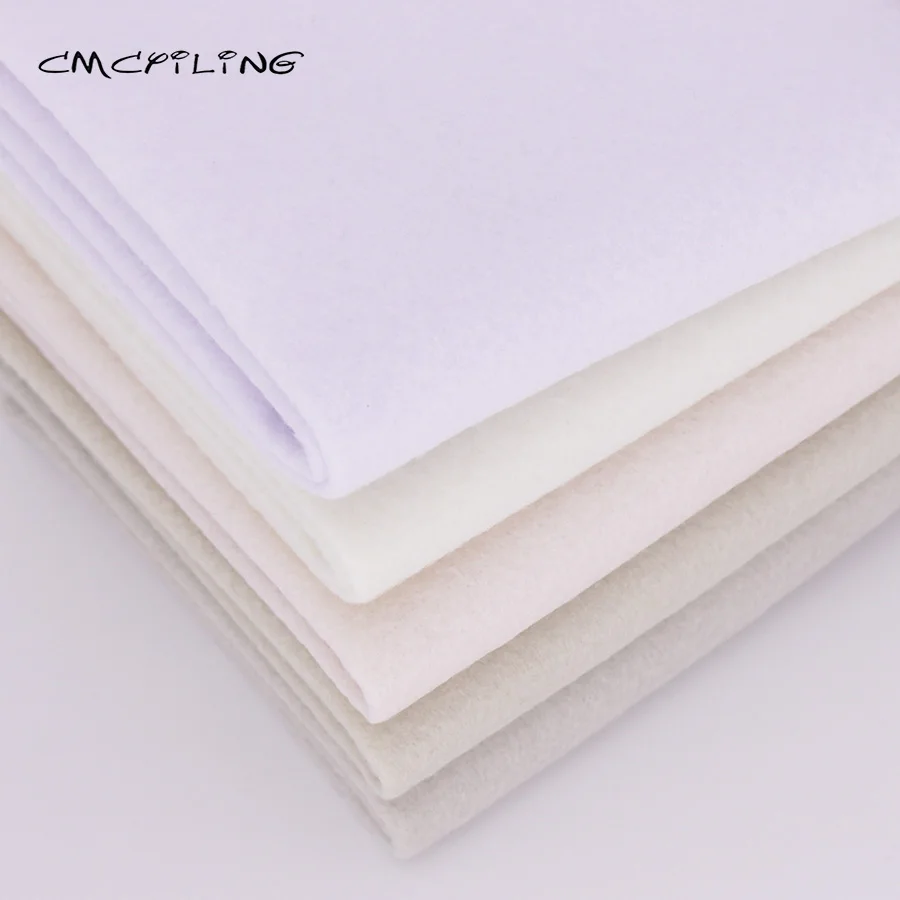 White Series Patchwork Soft Felt,Fabric For Needlework DIY Sewing Dolls Crafts/Non-Woven/Polyester Cloth 25cmx28cm 5Pcs/Lot