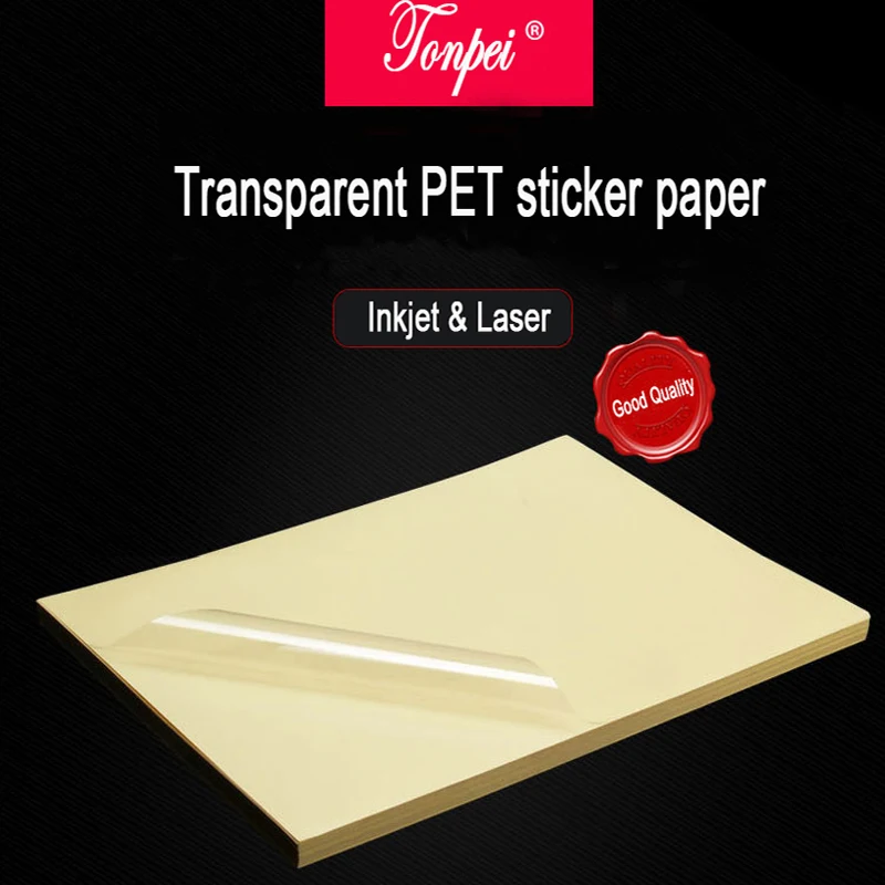 A4 Transparent Self-Adhesive Printing Paper PET Label Sticker Waterproof And High Temperature Resistant Laser Inkjet Printing