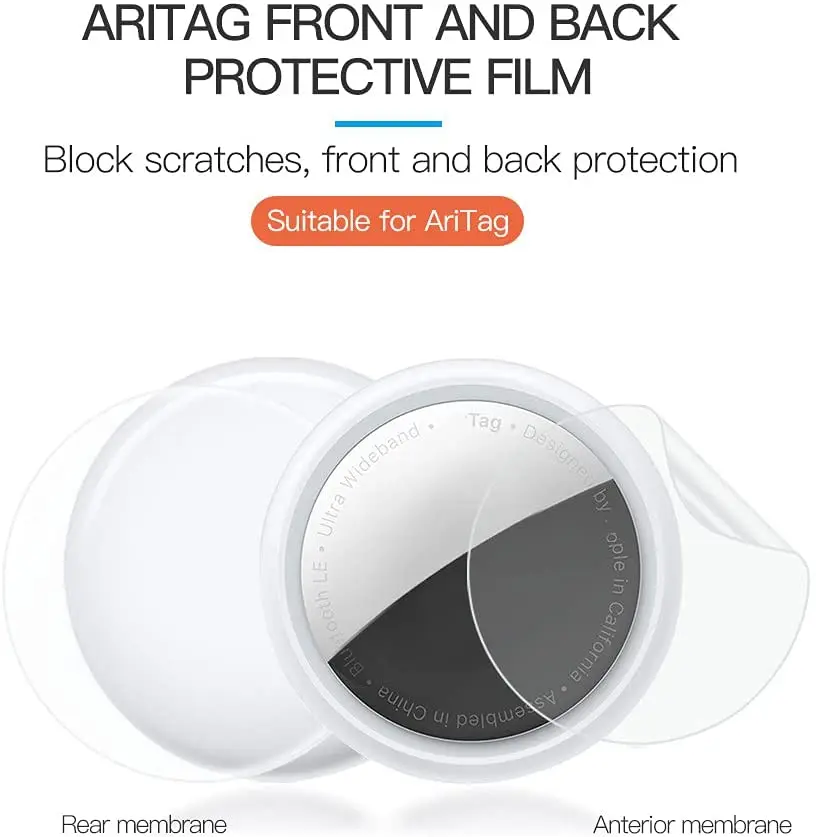 5 قطعة HD قماش من البولي يوريثين الحراري لصناعة المآزر ل AirTag مفتاح مكتشف أفلام واقية ل Airtags شاشة تعمل باللمس لاصق HD فائقة واضحة مستديرة غطاء من البولي يوريثان الحراري
