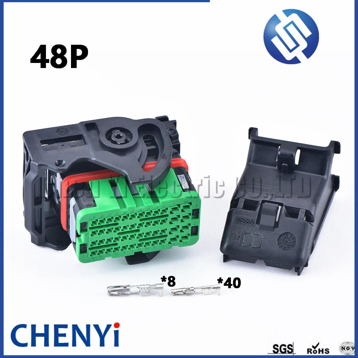 Green 48 Pin way CMC Receptacle Hybrid Modular Wiring Plug ECU connector With Terminals 64320-1315 643201315 0643201315