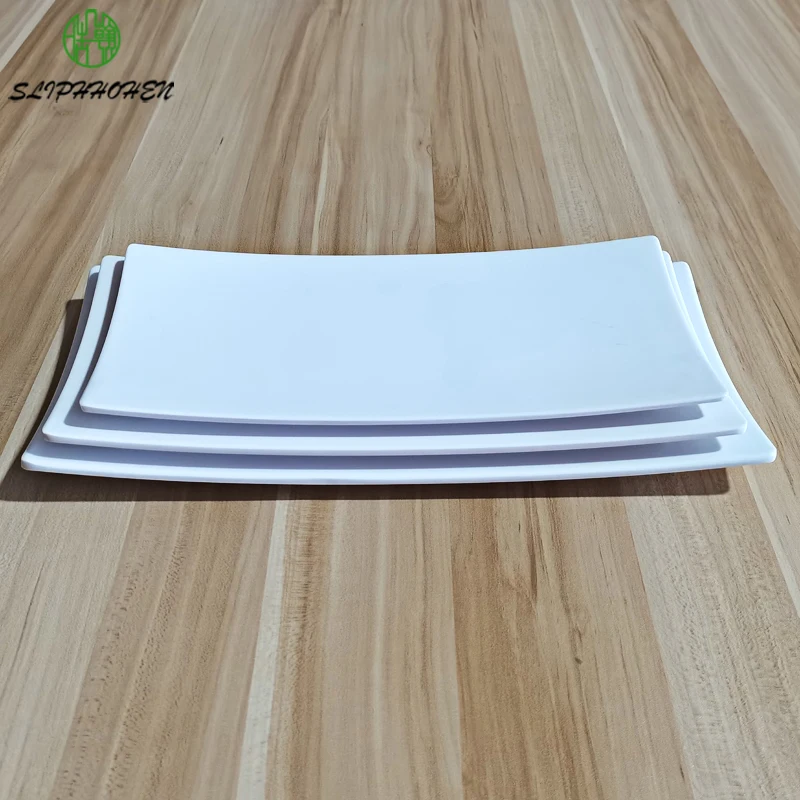 

A5 Melamine Imitation Porcelain White Rectangular Dish Cafeteria Dinnerware Dinner Plate Restaurant Tableware