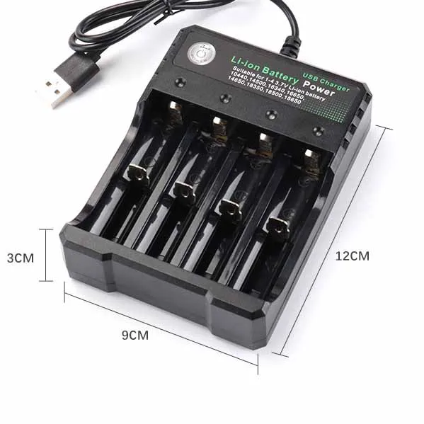 3.7V 18650 Charger Li-ion battery USB independent charging portable electronic cigarette 18350 16340 14500 battery charger