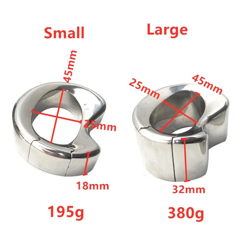 Stainless steel penis lock bondage cock Ring Heavy Duty male metal Ball Stretcher Scrotum Delay ejaculation BDSM Sex Toy for men