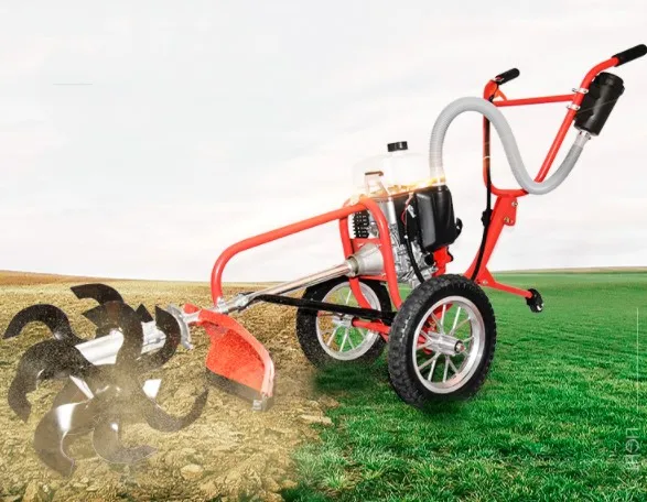 Multi-purpose Hand-push Type Portable Weeding Machine Lawn Mower Soil Loosening Machine With Four-stroke  Engine 1600W