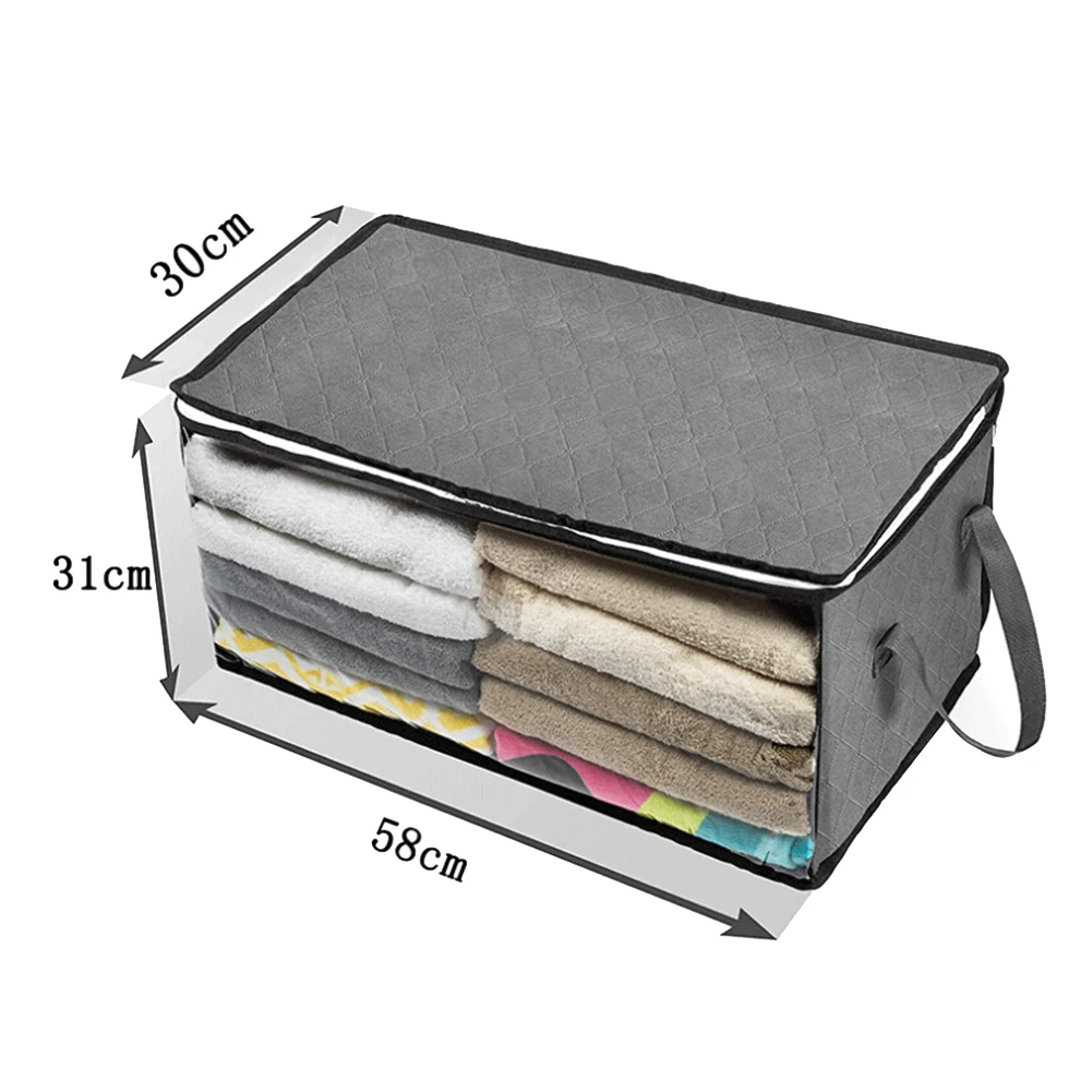 organizers Large Capacity Folding Under Bed Quilt Blanket Home Clothes Storage Bag Durable Dustproof Zipper Closure With Handle