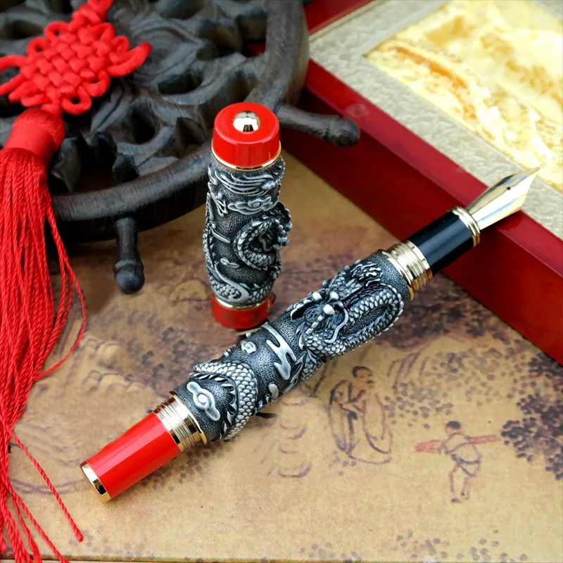 

Jinhao Dragon GIFT OFFICE Phoenix Heavy Gray Red Fountain Pen