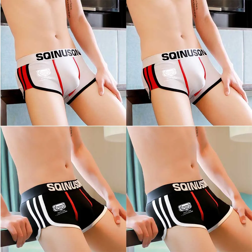 4ピース/ロット男性下着快適なボクサー綿cuecasボクサーメンズボクサー下着u凸男通気性underpant