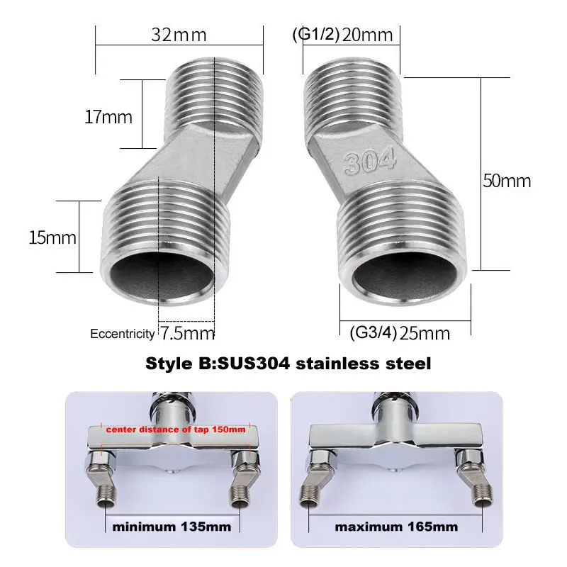 Torneira do chuveiro adaptador de ângulo ajustável, latão maciço, parede, ângulo ajustável, acessórios do banheiro, 2pcs por conjunto