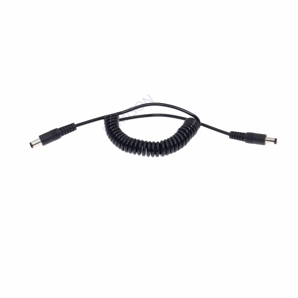 DC 5.5*2.1mm Male to 5.5*2.1mm Male Power Retractable Cord 1.5m Power Adapter DC Jack Plug 5.5mmx2.1mm Cable With Spring