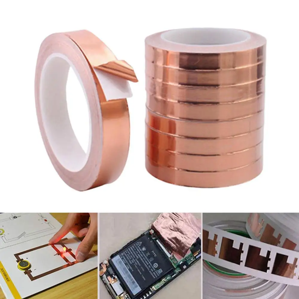 5mm x 20m Copper Foil Tape Single-sided Conductive Self Adhesive Heat Insulation Copper Foil Tape