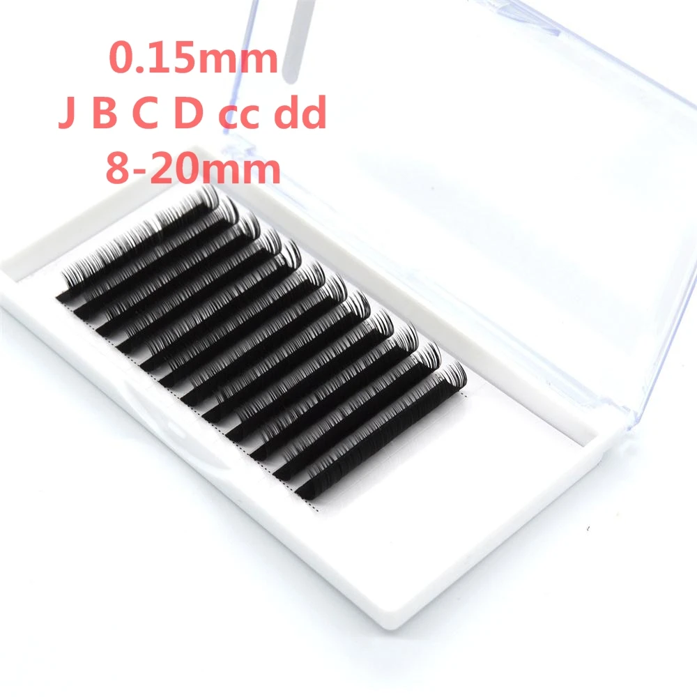 

0.15mm Wholesale 10 case/ lot 12 Lines Eyelash extensions faux mink individual eyelashes false eyelash soft and natural makeup