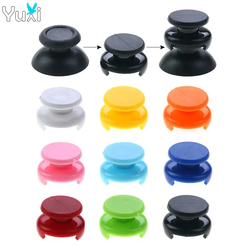 YuXi 1pc Hand Grip Extenders Caps For PS5 PS4 PS3 Controller Thumb Stick Grips Cover For P3 P4 P5 Gamepad