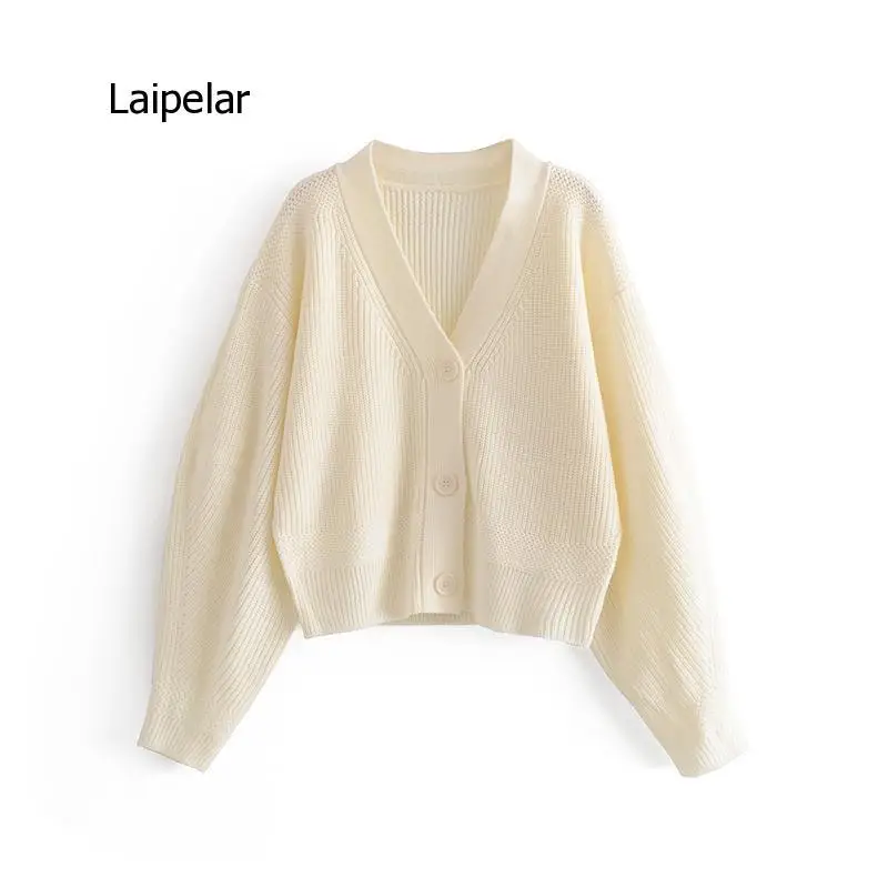 2021 New Spring Clothes Nordic Minority Retro Lantern Sleeve Big Button Knitted Cardigan Sweater Women\'s Jacket