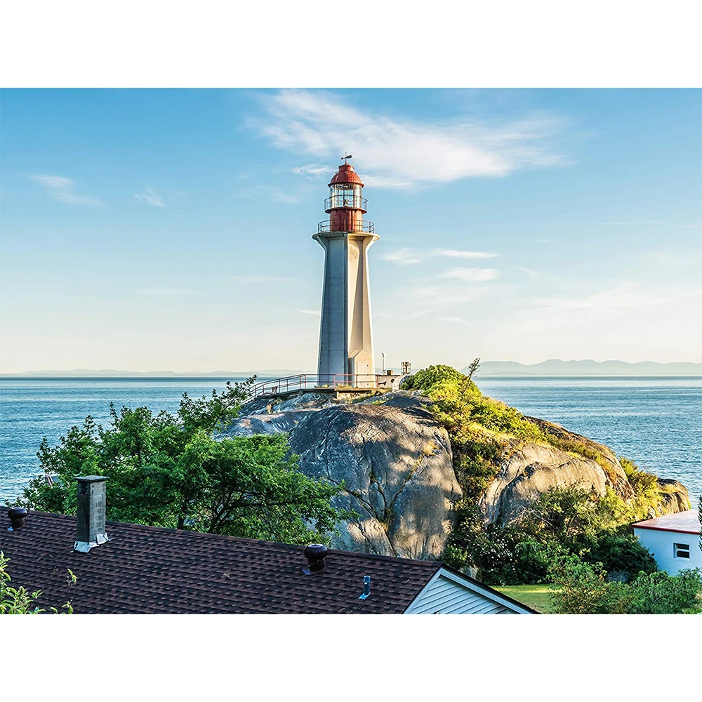 

Landscape Ocean Lighthouse 14CT Cross Stitch Embroidery Full Kit Handicraft Craft Needlework Painting Christmas Magic Festivals