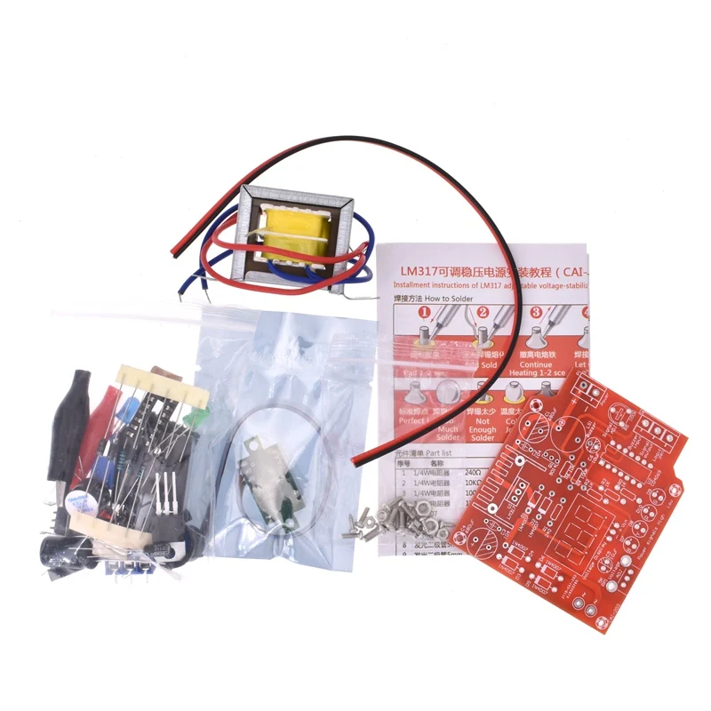 LM317 Adjustable Power Supply Board With Rectified AC DC Input DIY Kit DIY Kit Integrated Circuits