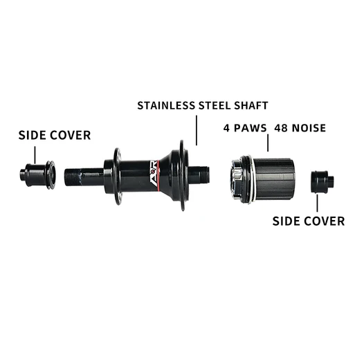 Imagen 2 del producto Bujes de bicicleta de carretera ARC 24H, freno en V, 4 trinquetes, 48 clics, delantero, 100 trasero, 130MM, cubo de rodamiento, 20 24 agujeros, ultraligero, 280g, 8-11S