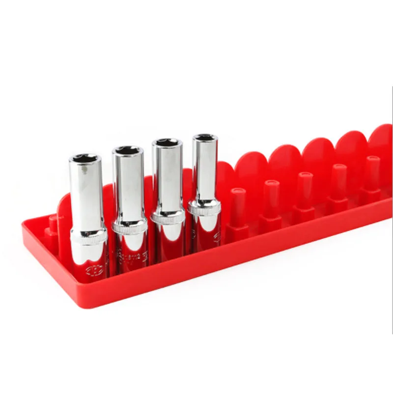 1Pcs 1/4\'\' 3/8\'\' 1/2\'\' Socket Set Organizer Metric and Imperial Straight Plastic Universal Sleeve Frame Storage Tool Rack Tray