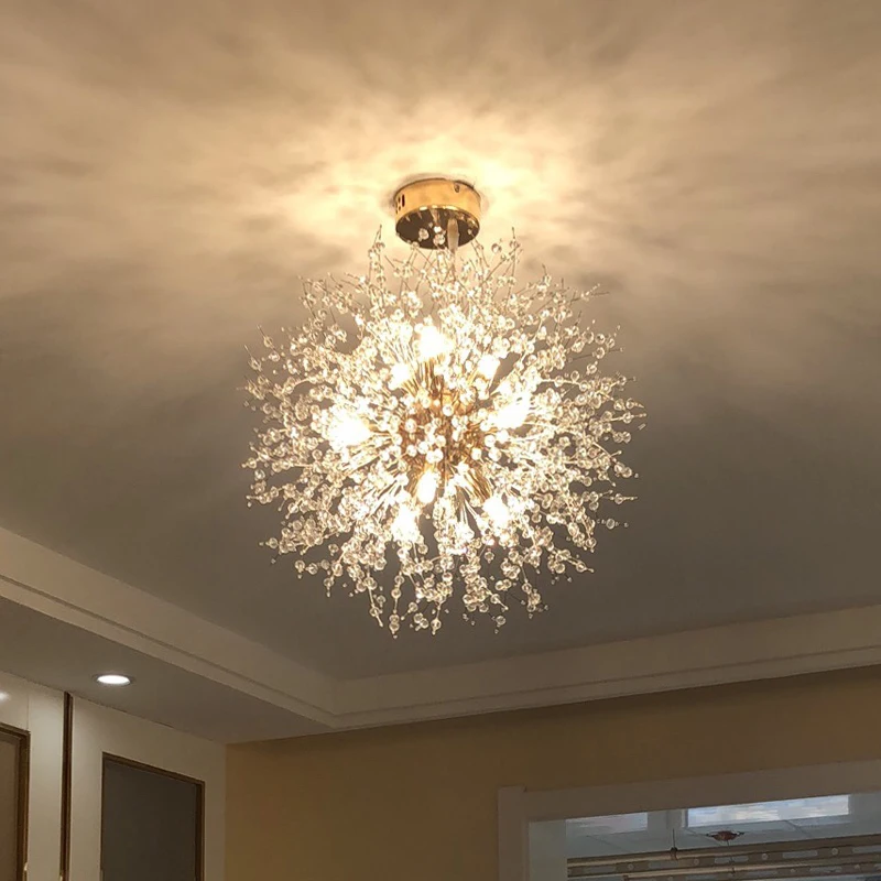 2021 Modern Crystal Dandelion Chandelier indoor Lighting Pendant Lamp For Living Room Dining Room Home decorative luminaires