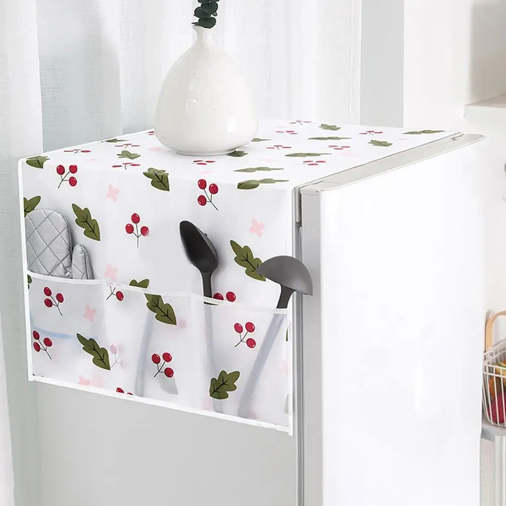 1pc Moisture Proof Refrigerator Dust Cover Foldable PEVA Refrigerator Cloth Household Kitchen Merchandises