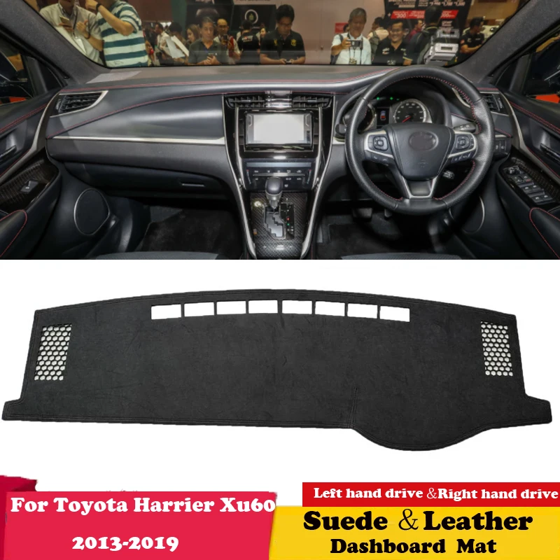 

For Toyota Harrier XU60 G3 2013 2014 2015 2018 2019 Leather Dashmat Dashboard Cover Pad Dash Mat Carpet Accessories Suede