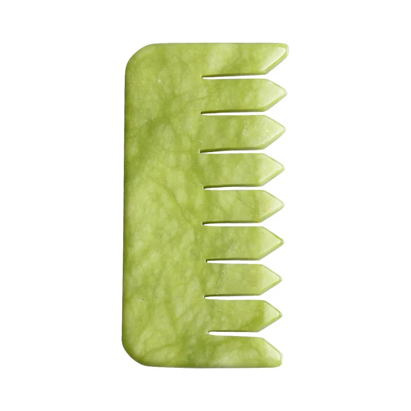 

Natural Jade Stone Comb Gua Sha Scraper Spa Acupuncture Head Therapy Jade Massager Hair Care Beauty Tool Head Scalp Massage Tool