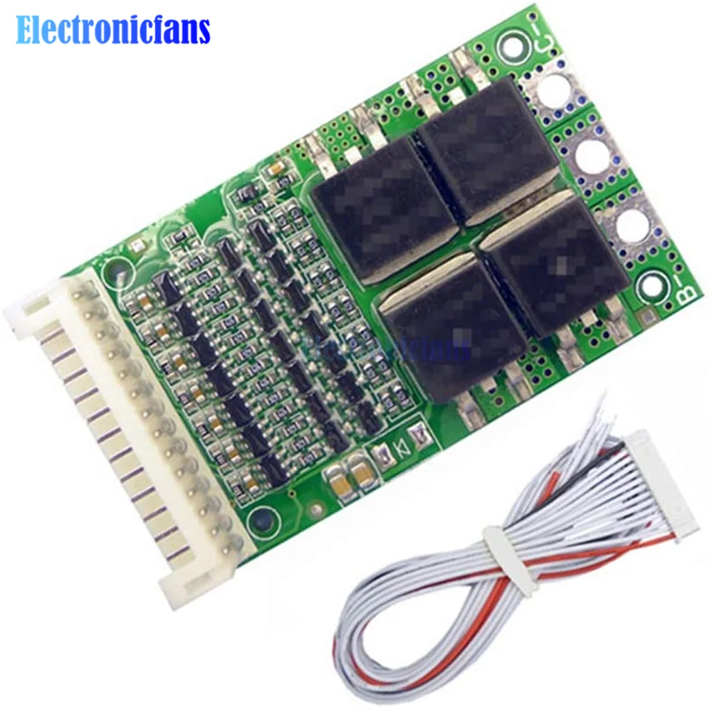 Uniwersalny 6S 7S 8S 9S 10S 11S 12S 13S regulowany BMS żelazo fosforan litowo-jonowy 18650 tablica zabezpieczająca baterię 25A